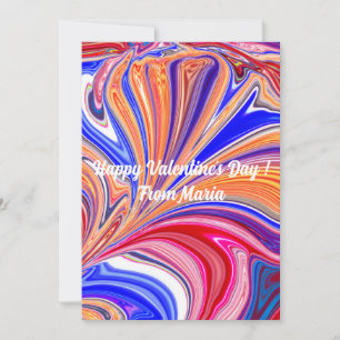Unieke Valentijn Abstract Kleurrijke En Levendige Feestdagenkaart