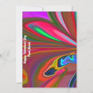 Unieke Valentijn Abstract Kleurrijke En Levendige Feestdagenkaart