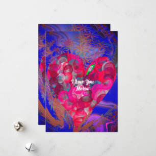 Unieke Valentijn Abstract Kleurrijke En Levendige Feestdagenkaart