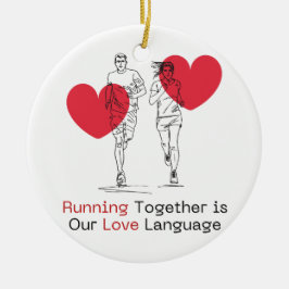 Unieke Valentijn's Day Keepsake paar runner cadeau Keramisch Ornament