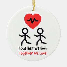 Unieke Valentijn's Day Keepsake, Runner Valentijn Keramisch Ornament