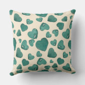 Unieke Valentijnsdag Waterverf Groene Hart Kussen (Achterkant)