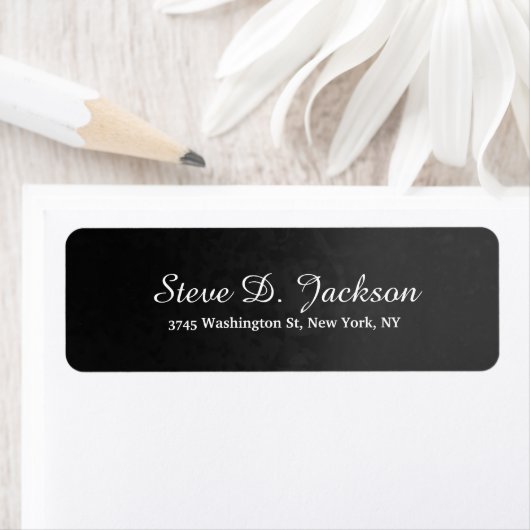 Unieke verloopDark Gray Script Handschrift Etiket (Insitu)
