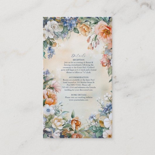 Unieke Victoriaans Royal Elegance bruiloft Informatiekaartje (Voorkant)