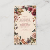 Unieke Victoriaans Royal Floral bruiloft Informatiekaartje (Voorkant)