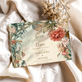 Unieke Victoriaans Royal Floral bruiloft Save The Date