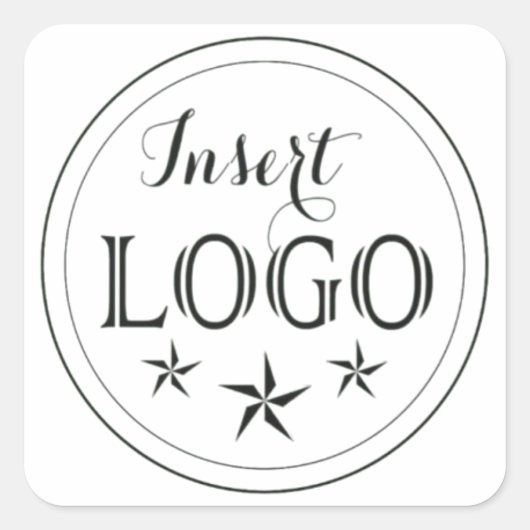 Unieke vierkante Sticker met uw aangepaste Logo (Voorkant)