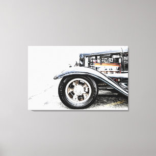 Unieke vintage auto kunst / kantoor decor canvas afdruk