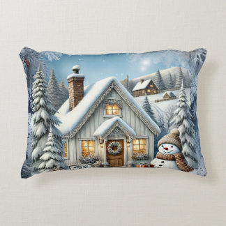 Unieke vintage Christmas Scenery Paper Borden Accent Kussen