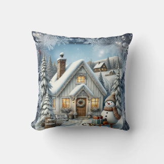 Unieke vintage Christmas Scenery Paper Borden Kussen