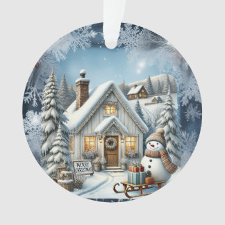 Unieke vintage Christmas Scenery Paper Borden Ornament
