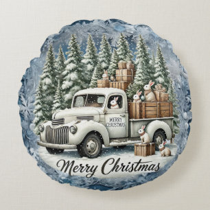 Unieke vintage Christmas Scenery Paper Borden Rond Kussen