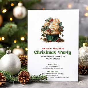 Unieke vintage Kerst-muffin-feestuitnodiging Kaart