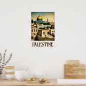 Unieke Vintage Stijl Illustratie Jeruzalem Poster (Keuken)