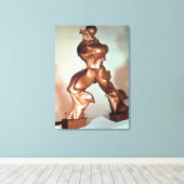 Unieke vormen van continuïteit in de ruimte, 1913  canvas afdruk (Insitu (Houten vloer))