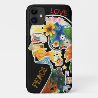 Unieke vredes- en liefdeshippie iPhone 11 hoesje