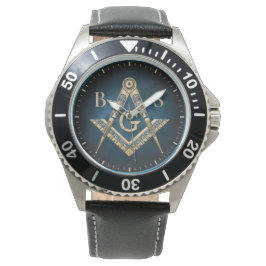 Unieke vrijmetselaarscadeaus | Blauw Goud Masonic Horloge