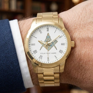 Unieke vrijmetselaarsgeschenken Gouden vrijmetse Horloge