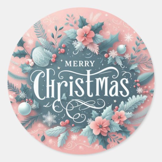 Unieke vrolijke kerst Sticker (Voorkant)