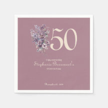 Unieke vrouw mauve crème bloemige 50ste verjaardag