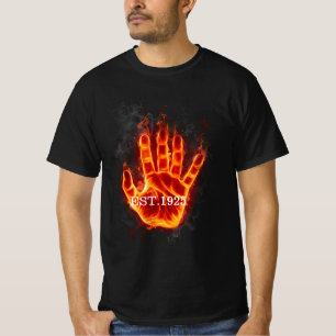 Unieke vuurhand EST 1925 zwart voor hem T T-shirt