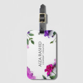 Unieke Waterverf Abstracte Paarse Modern Bagagelabel (Voorkant (verticaal))