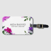 Unieke Waterverf Abstracte Paarse Modern Bagagelabel (Voorkant (horizontaal))