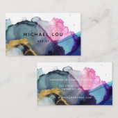 Unieke Waterverf Gold Modern Visitekaartje (Voorkant / Achterkant)