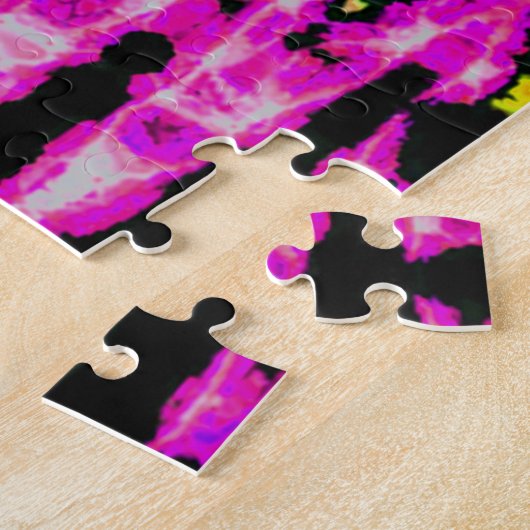 Unieke Waterverf kunstwerken: Paarse, zwarte en Li Legpuzzel (Zijkant)