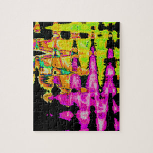 Unieke Waterverf kunstwerken: Paarse, zwarte en Li Legpuzzel