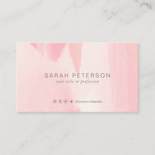 Unieke waterverf QR-code sociale media persoonlijk Visitekaartje (Voorkant)