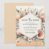 Unieke Waterverf strand bruiloft Save The Date (Voorkant / Achterkant)