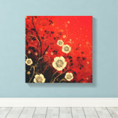 Unieke weidebloemen Natuur Bloemenkunst Canvas Afdruk (Insitu (Houten vloer))