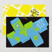 Unieke Wereldbol Interactive Kerstkaart (Voorkant / Achterkant)