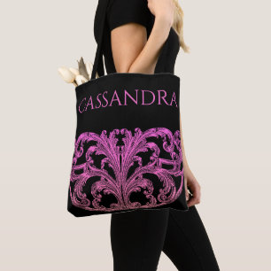 Unieke wervelkolom roze gepersonaliseerd tote bag