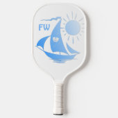 Unieke whimsical Theater Sailing Monogram Pickleball Paddle (Achterkant)