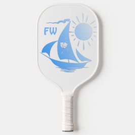 Unieke whimsical Theater Sailing Monogram Pickleball Paddle