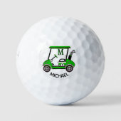 Unieke Winkelwagen Custom Monogram Naam Golfballen (Voorkant)