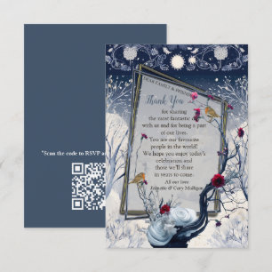 Unieke winter Ikabana Feestelijk Dank u RSVP Kaartje