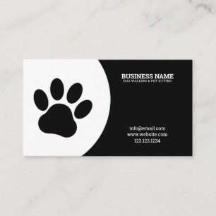Unieke witte en zwarte eenpootse hond Walker Visitekaartje