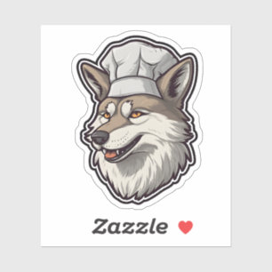 Unieke Wolf Chef Schattig Diergrafisch Sticker