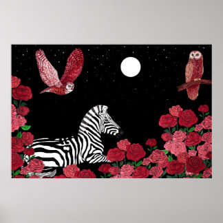 Unieke zebra poster