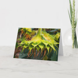 Unieke zonnebloem kaart