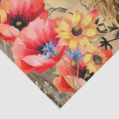 Unieke zonnebloemen rode papaver leeuwenkop tissuepapier (Detail)