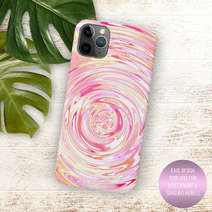 Unieke Zonnegeel Oranje Blush Pink Swirl Art iPhone 11 Pro Max Hoesje