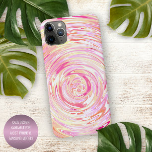 Unieke Zonnegeel Oranje Blush Pink Swirl Art iPhone 11Pro Max Hoesje