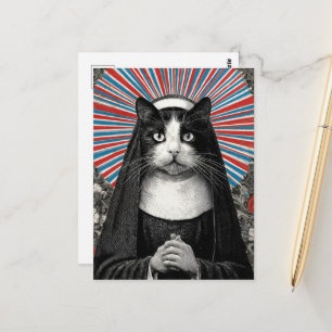 Unieke Zuster Kitty de Kat Non Briefkaart
