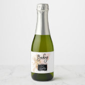 Unieke Zwangerschap Aankondiging Sonogram Ultragel Sparkling Wijnetiket (Voorkant)