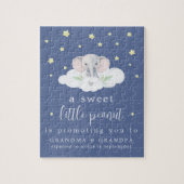 Unieke zwangerschaps aankondiging puzzel blauw legpuzzel (Verticaal)