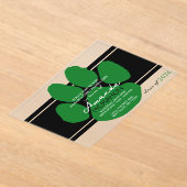 Unieke zwart en groen Afstuderen Pawprint Elegant Acryl Uitnodigingen (Laagn)